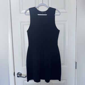 Theory Black Textured Sleeveless Mini Dress